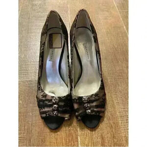 CAPARROS WOMENS black lace perp toe shoes Sz‎ 10